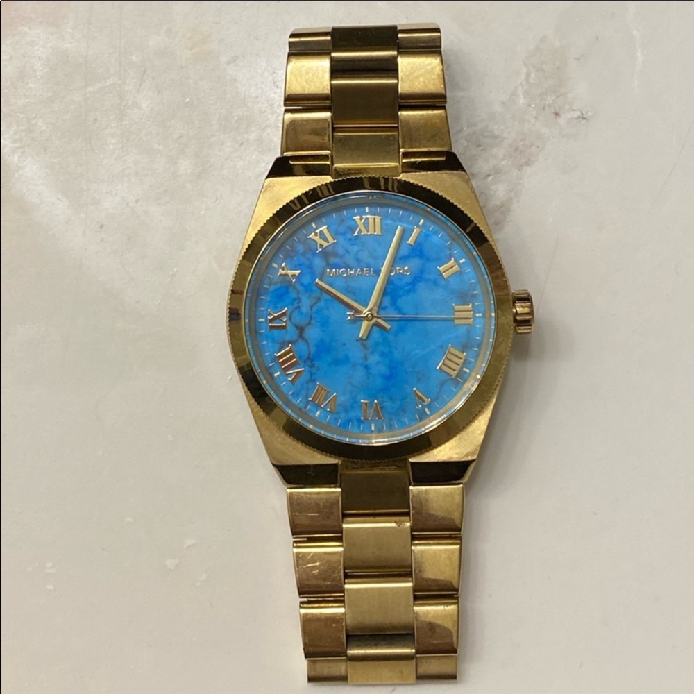 MK - gold & turquoise Channing watch